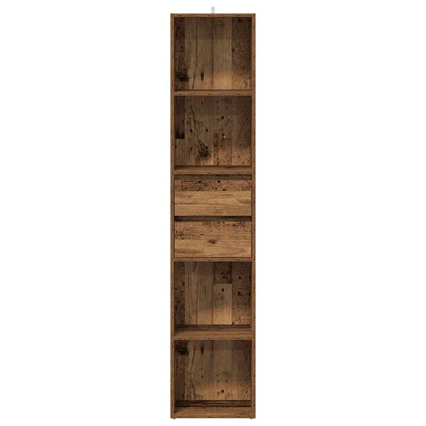 VidaXL knižnica Old Wood 36x30x171 cm Engineered Wood