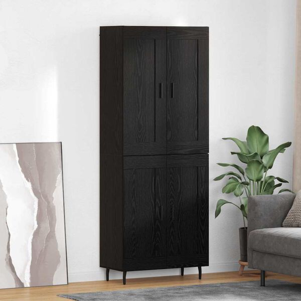 vidaXL Highboard 2 pcs Čierny dub Kompozitn&eacute; drevo