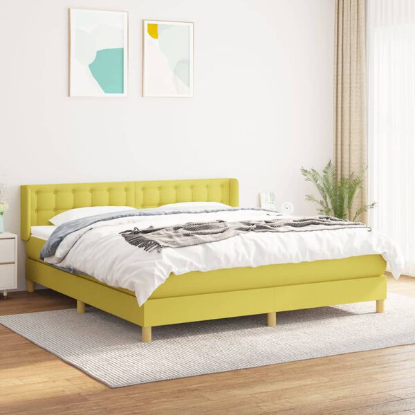 vidaXL Boxspring posteľ s matracom zelen&aacute; 160x200 cm l&aacute;tka