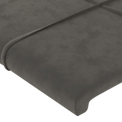 vidaXL Čelo postele so záhybmi tmavosivé 103x23x118/128 cm zamat