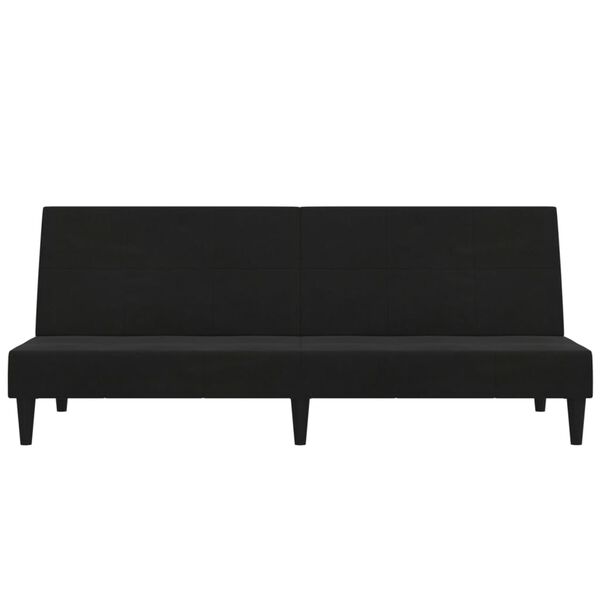vidaXL 2-miestna rozkladacia pohovka čierna tkanina z mikrovl&aacute;kna
