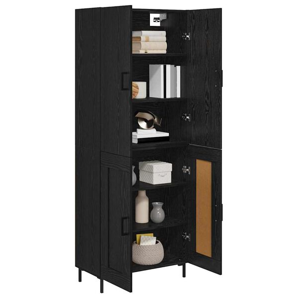 vidaXL Highboard Čierny dub 69,5 x 34 x 180 cm Kompozitn&eacute; drevo