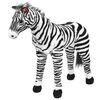 vidaXL Stojaca ply&scaron;ov&aacute; hračk&aacute;rska zebra, čierno biela XXL