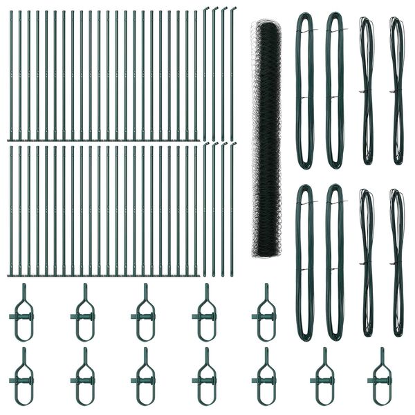 vidaXL Stĺp na plot. Zelen&aacute; 100 x 1,5 m (36 mm sieť) Ocel a PVC