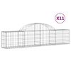 vidaXL Obl&uacute;kov&yacute; gabionov&yacute; k&ocirc;&scaron; 11 ks 200x30x40/60 cm pozinkovan&eacute; železo