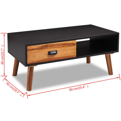 vidaXL Konferenčný stolík z masívneho akáciového dreva, 90x50x40 cm