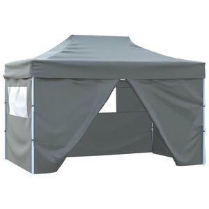 vidaXL Profesion&aacute;lny skladac&iacute; p&aacute;rty stan+4 steny 3x4 m, oceľ, antracit