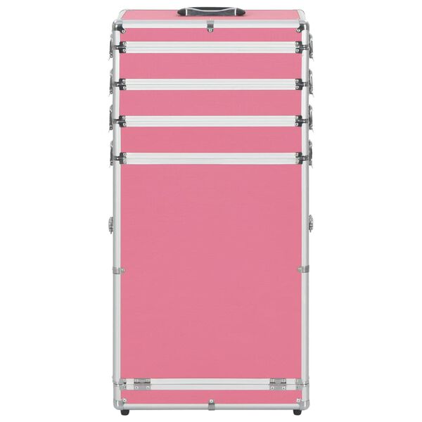 vidaXL Make-up kufr&iacute;k ružov&yacute; hlin&iacute;kov&yacute;