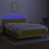 vidaXL Posteľ boxsping s matracom a LED zelen&aacute; 140x190 cm l&aacute;tka