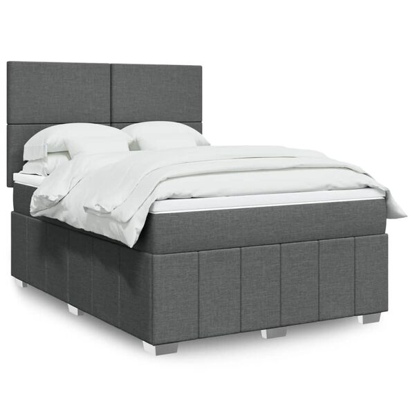 vidaXL Boxspring posteľ s matracom tmavosiv&aacute; 160x200 cm l&aacute;tka