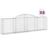 vidaXL Obl&uacute;kov&eacute; gabionov&eacute; ko&scaron;e 8 ks 300x30x80/100cm pozinkovan&eacute; železo