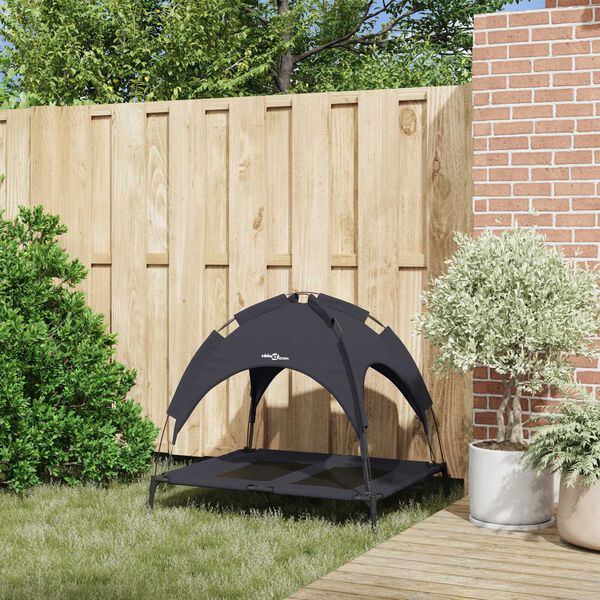 vidaXL Psia postel' Čierna 92 x 77 x 82,5 cm Oceľ