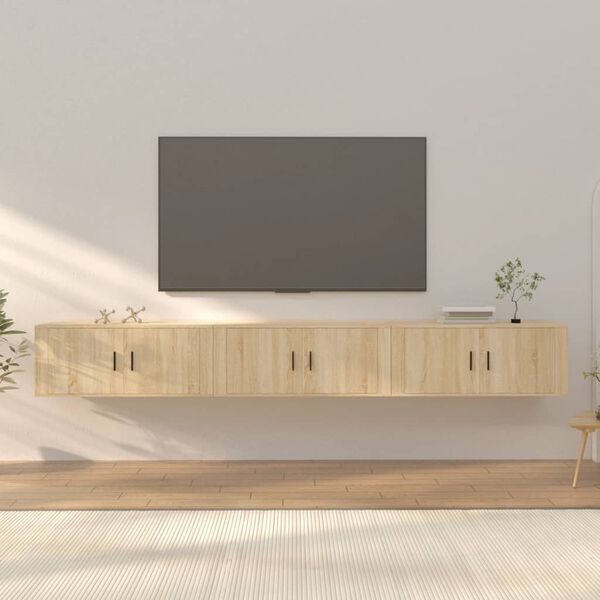 vidaXL N&aacute;stenn&eacute; TV skrinky 3 ks dub sonoma 100x34,5x40 cm