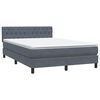 vidaXL Posteľn&yacute; r&aacute;m boxspring s matracom tmavosiv&yacute; 140x210 cm zamat