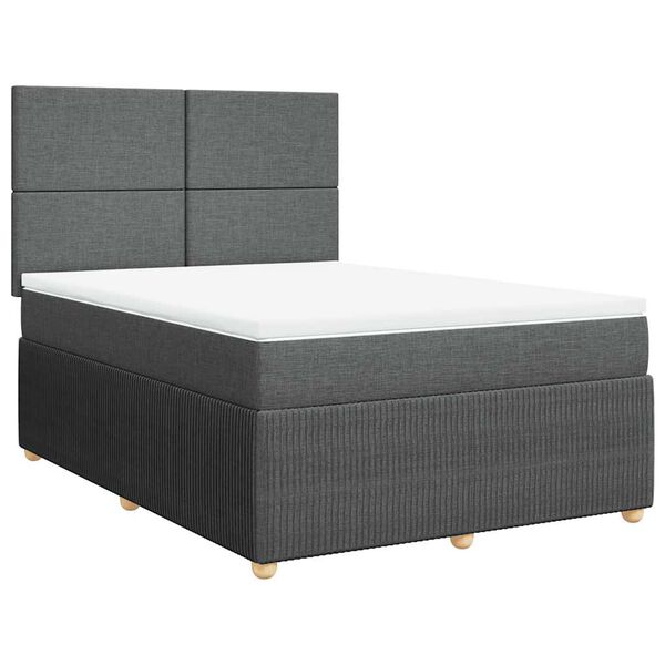 vidaXL Boxspring posteľ s matracom tmavosiv&aacute; 160x200 cm l&aacute;tka