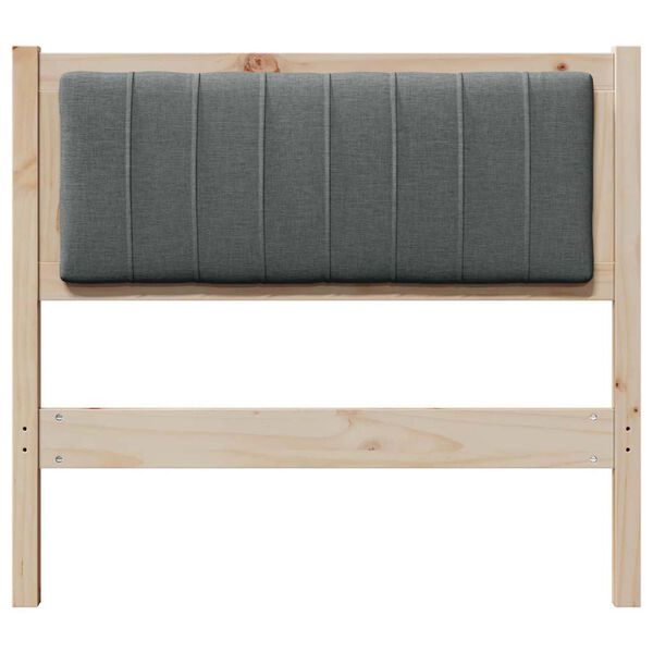 vidaXL Čalúnené čelo postele Hnedá 90 cm Masívne borovicové drevo