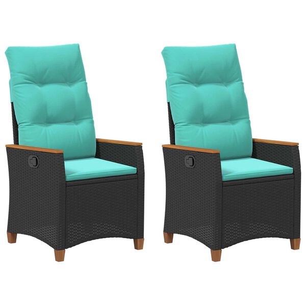 vidaXL Z&aacute;hradn&eacute; leh&aacute;tko Čierna a tyrkysov&aacute; 64 x 57,5 x 112 cm