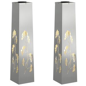 vidaXL Sol&aacute;rne LED svetlo na chodn&iacute;k 2 ks Tepl&aacute; biela 18 x 18 x 80 cm