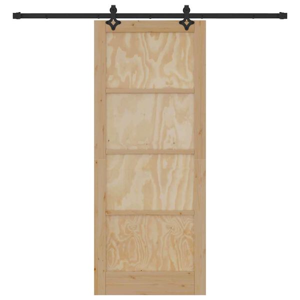 vidaXL Posuvné dvere ORKDAL Hnedá 86 x 211 cm Masívne borovicové drevo