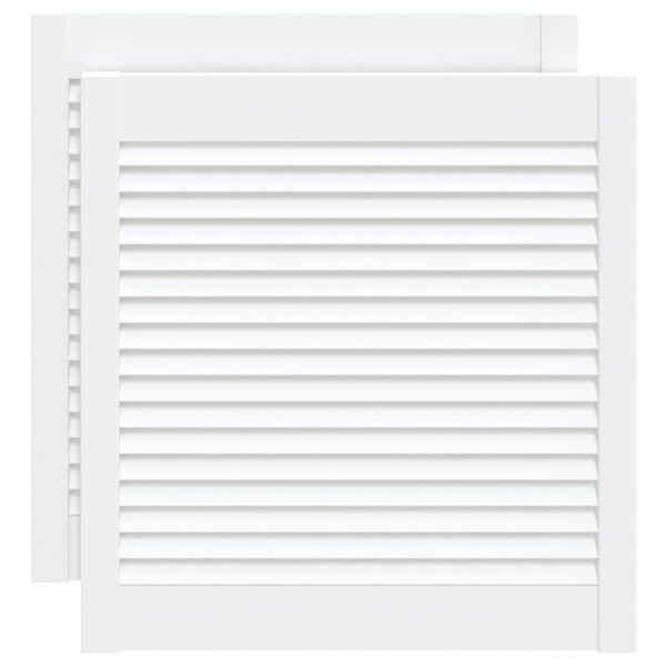 vidaXL Lamelové dvierka na skrinku 2 ks, biele 61,5x59,4 cm, borovica