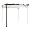 vidaXL Pergola so zaťahovacou strechou kr&eacute;movo-biela 3x3 m oceľov&aacute;