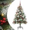 vidaXL Umel&yacute; vianočn&yacute; stromček Zelen&aacute; a biela 150 cm PVC, kov a plast