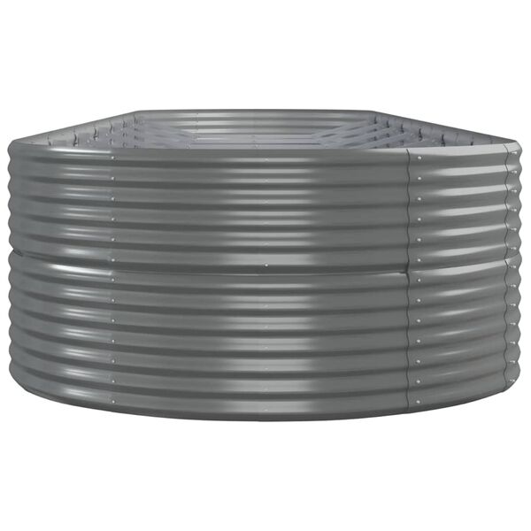 vidaXL Vyvýšený záhradný záhon práškovaná oceľ 584x140x68 cm sivý