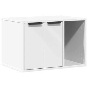 vidaXL Uzavret&yacute; box na stelivo, biely 60x40x40 cm, kompozitn&eacute; drevo