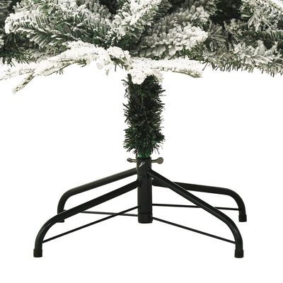 vidaXL Umelý vianočný stromček s LED, sadou gúľ a snehom 240cm PVC+PE