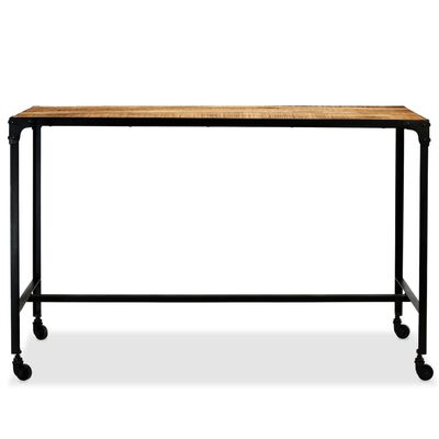 vidaXL Jedálenský stôl, masívne mangovníkové drevo a oceľ, 120x60x76 cm