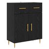 vidaXL Highboard Čierny dub 69,5 x 34 x 180 cm Kompozitn&eacute; drevo