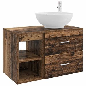 vidaXL Sada k&uacute;peľňov&eacute;ho n&aacute;bytku 2 pcs Star&eacute; drevo Kompozitn&eacute; drevo