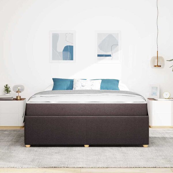 vidaXL R&aacute;m postele s matracom Tmavo hned&aacute; 180 x 200 cm l&aacute;tka