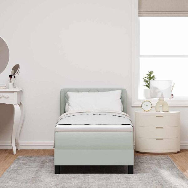 vidaXL Posteľ s pružinov&yacute;m r&aacute;mom Svetlosiv&aacute; 80 x 200 cm Zamat