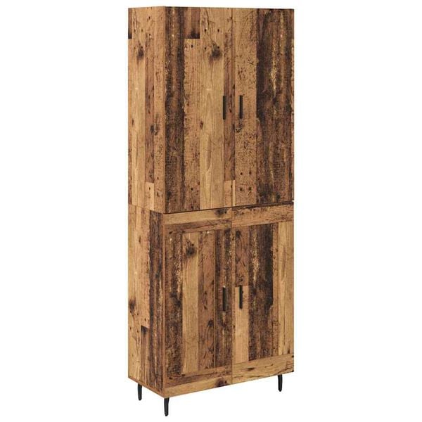 vidaXL Highboard 2 pcs Star&eacute; drevo Drevovl&aacute;knit&aacute; doska a sklo