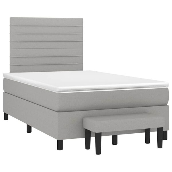 vidaXL Boxspring posteľ s matracom bledosiv&aacute; 120x190 cm l&aacute;tka