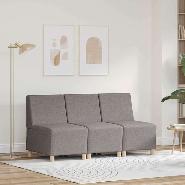 vidaXL Bezr&uacute;čkov&aacute; modul&aacute;rna sofa jednotka 3 pcs Sivohned&aacute;