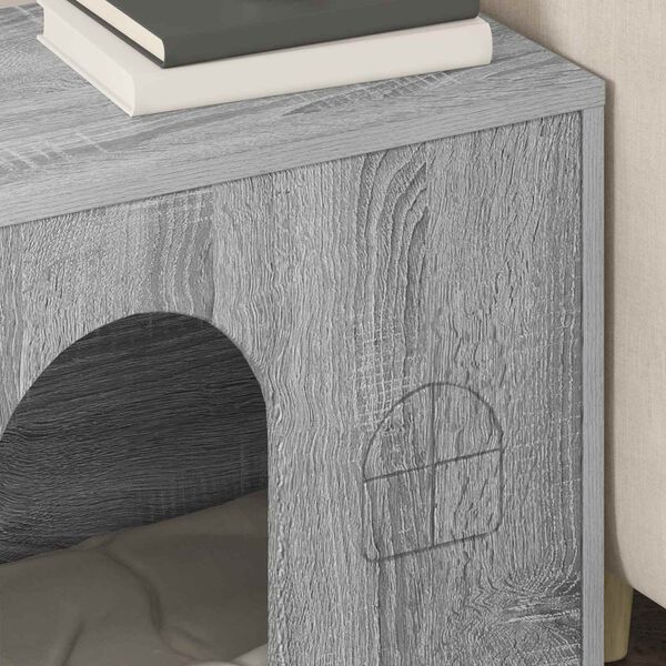 vidaXL Mačka Dom Siv&yacute; Sonoma 51 x 30 x 52 cm Kompozitn&eacute; drevo