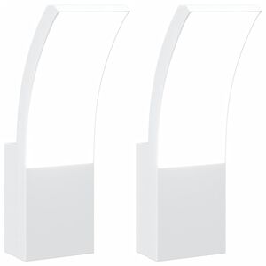 vidaXL Vonkajšie LED nástenné svietidlá 2 ks biele liaty hliník