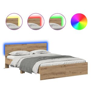 vidaXL R&aacute;m postele Remeseln&yacute; dub 140 x 200 cm Kompozitn&eacute; drevo