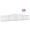 vidaXL Obl&uacute;kov&yacute; gabionov&yacute; k&ocirc;&scaron; 9 ks 400x50x60/80 cm pozinkovan&eacute; železo