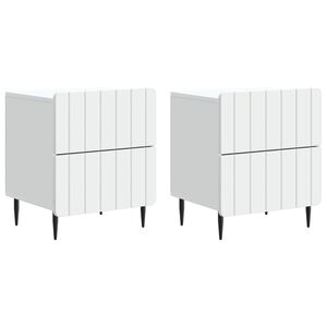 vidaXL Nočn&yacute; stol&iacute;k 2 pcs Biela 43 x 34,5 x 49,5 cm Kompozitn&eacute; drevo