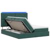 vidaXL LED &uacute;ložn&aacute; posteľ s matracom Tmavozelen&aacute; 200 x 200 cm Zamat