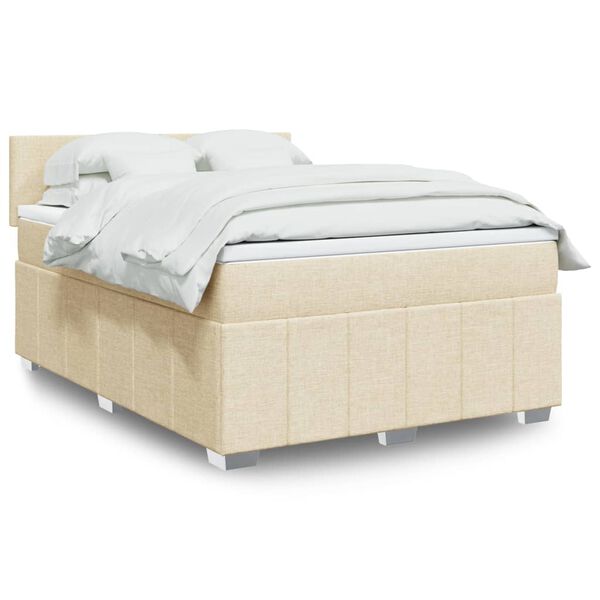 vidaXL Posteľn&yacute; r&aacute;m boxspring s matracom kr&eacute;mov&yacute; 160x200 cm l&aacute;tka