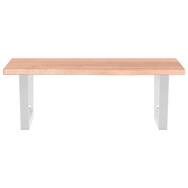 vidaXL Polica pod um&yacute;vadlo, n&aacute;stenn&aacute;, oceľ a dubov&yacute; mas&iacute;v