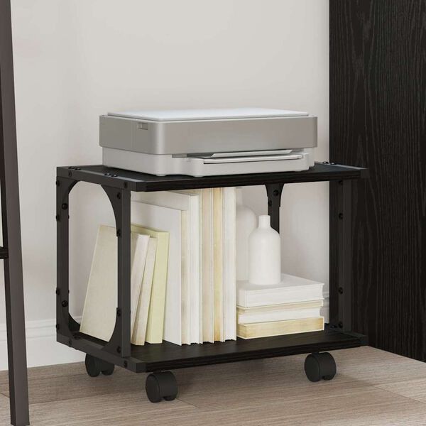 vidaXL Stojan na tlačiareň Čierny dub 41 x 28 x 33.5 cm