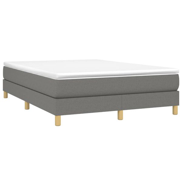 vidaXL Boxspring posteľ s matracom tmavosiv&aacute; 140x200 cm l&aacute;tka