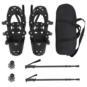 vidaXL 3 v 1 snežnice s turistick&yacute;mi palicami Čierna 53 x 21 cm