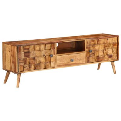 vidaXL TV stolík, sheeshamové drevo s medovým zakončením, 140x30x40 cm