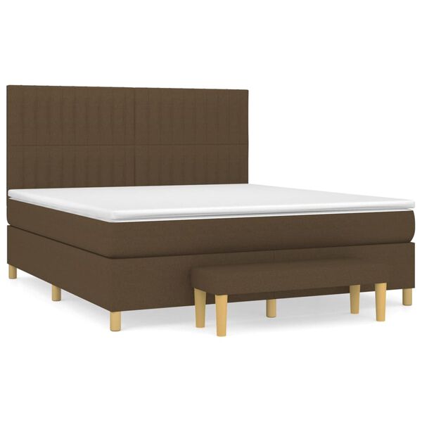 vidaXL Boxspring posteľ s matracom tmavohned&aacute; 160x200 cm l&aacute;tka